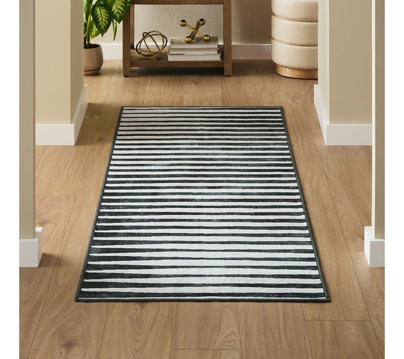 Everwash Haven Modern Stripe 2x7 Washable Runner Rug — View 3