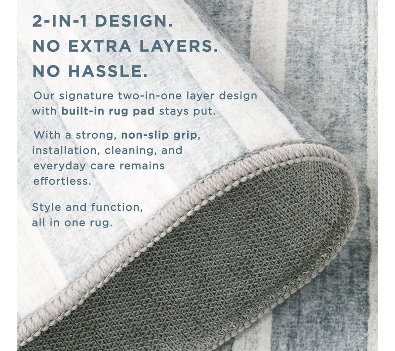 Everwash Haven Modern Stripe 2x7 Washable Runner Rug — View 7