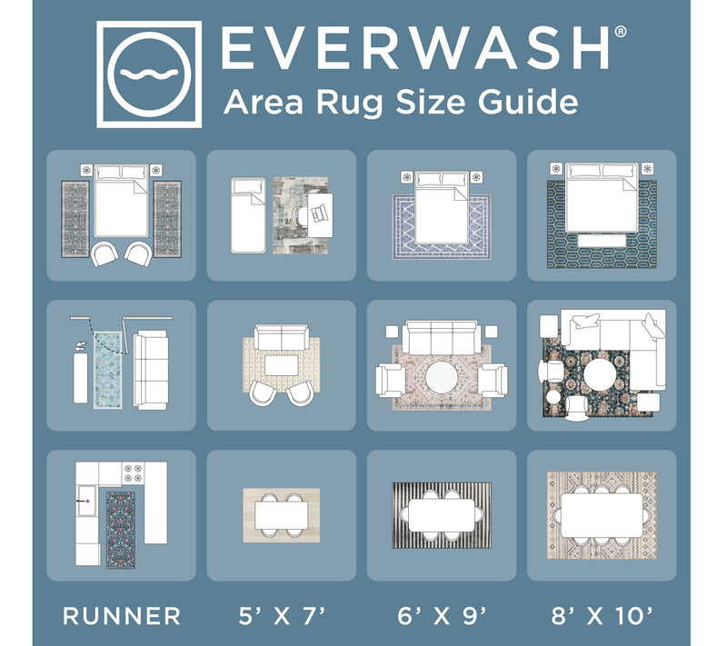Everwash Haven Modern Medallion 6x9 Washable Area Rug — View 8
