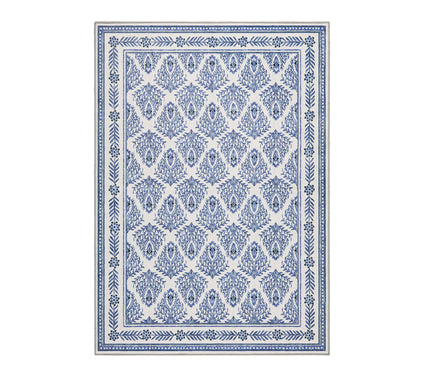 Everwash Haven Geo Border 5x7 Washable Area Rug