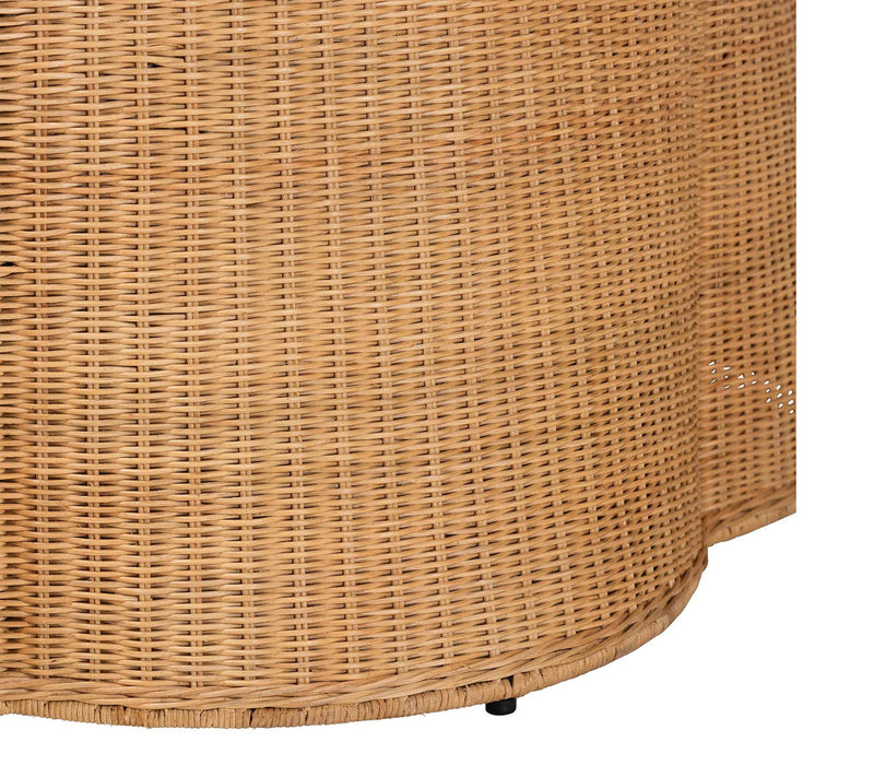 bali & pari Palm Honey Scallop Rattan Coffee Table — View 3