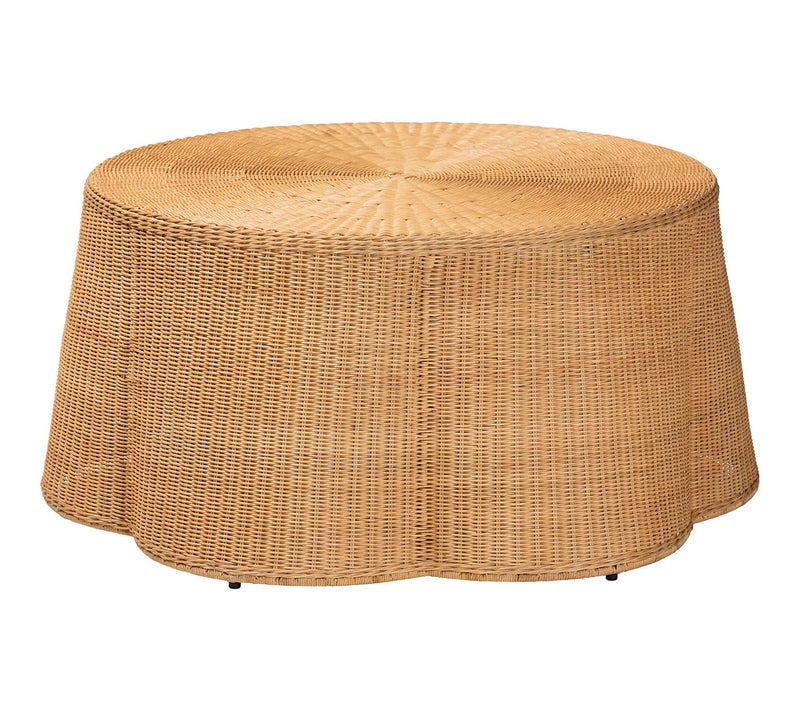 bali & pari Palm Honey Scallop Rattan Coffee Table — Main view