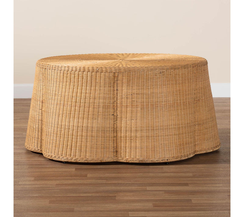 bali & pari Palm Honey Scallop Rattan Coffee Table — View 6