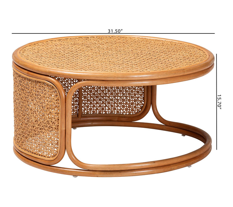 bali & pari Eldon Honey Rattan Coffee Table — View 8