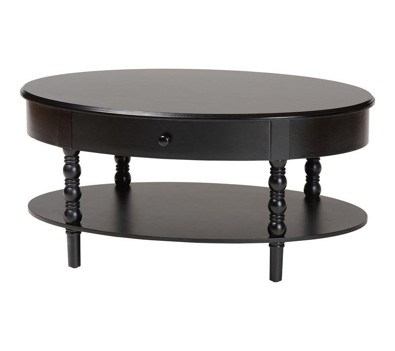 Baxton Studio Malinda Black Wood 1-Drawer Coffee Table — Main view