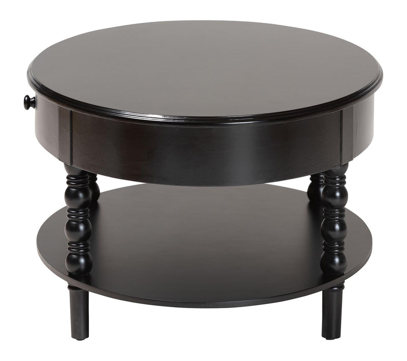 Baxton Studio Malinda Black Wood 1-Drawer Coffee Table — View 3