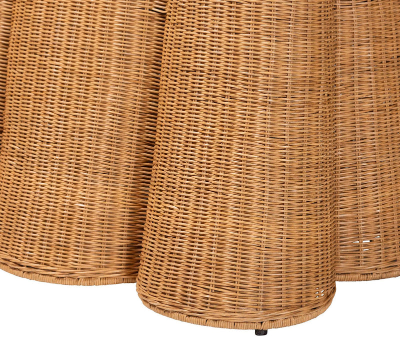 bali & pari Palm Honey Scallop Rattan Console Table — View 5