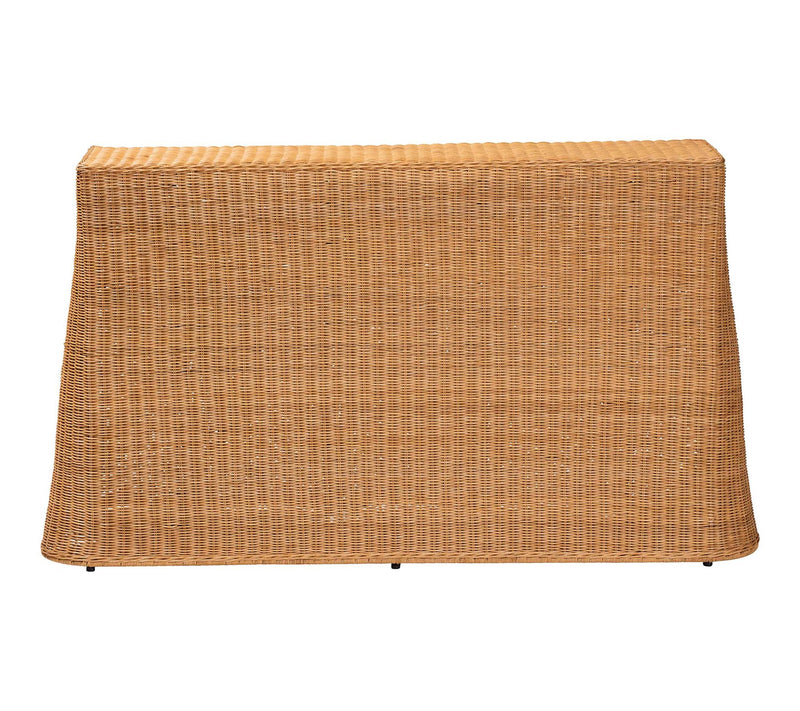 bali & pari Palm Honey Scallop Rattan Console Table — View 4