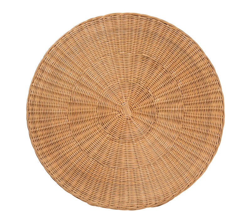 bali & pari Palm Honey Scallop Rattan Round Console Table — View 2
