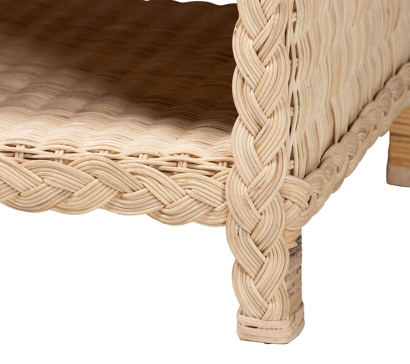 bali & pari Lan ica Sun Bleache d Rattan 2-Draw er Console Tabl — View 5
