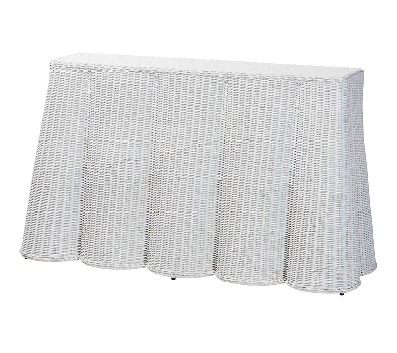 bali & pari Palm Scallop Rattan Console Table — View 11