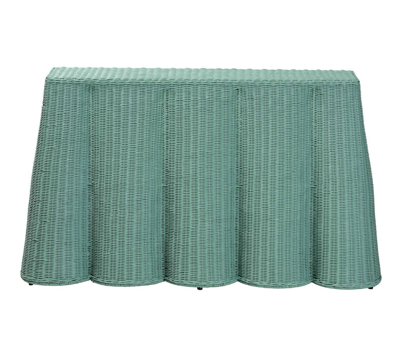bali & pari Palm Scallop Rattan Console Table — View 2