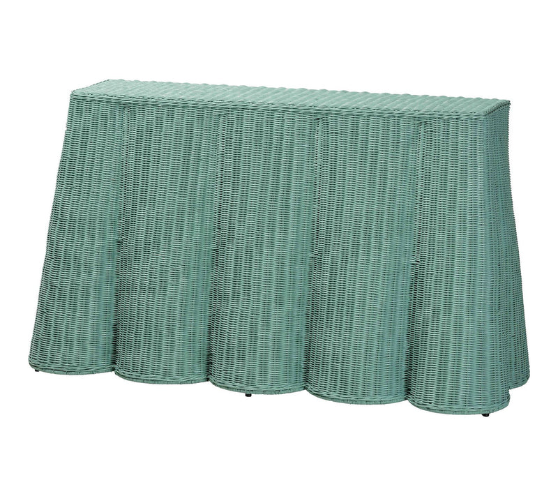 bali & pari Palm Scallop Rattan Console Table — View 12