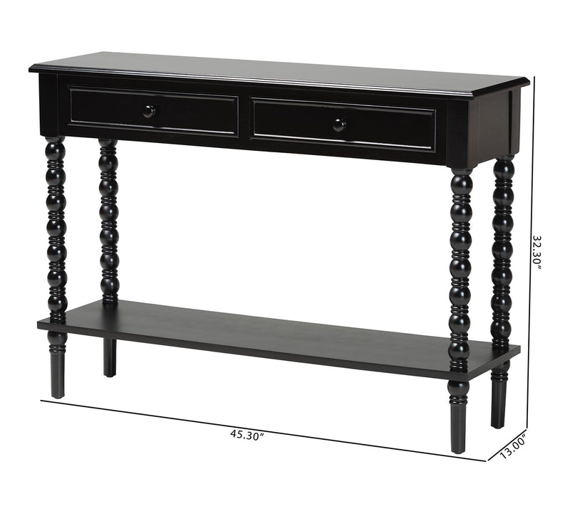 Baxton Studio Malinda Wood 2-Drawer Console Table — View 8
