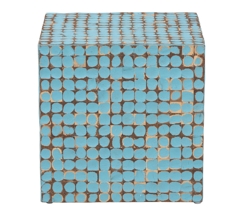 bali & pari Jan ella Sky Blue C oconut Shell an d Wood End Tabl — View 2