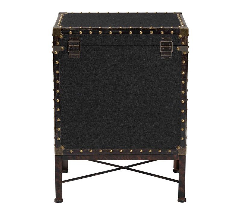 Baxton Studio L aura Black Canv as Lift-Top Tru nk End Table — View 3