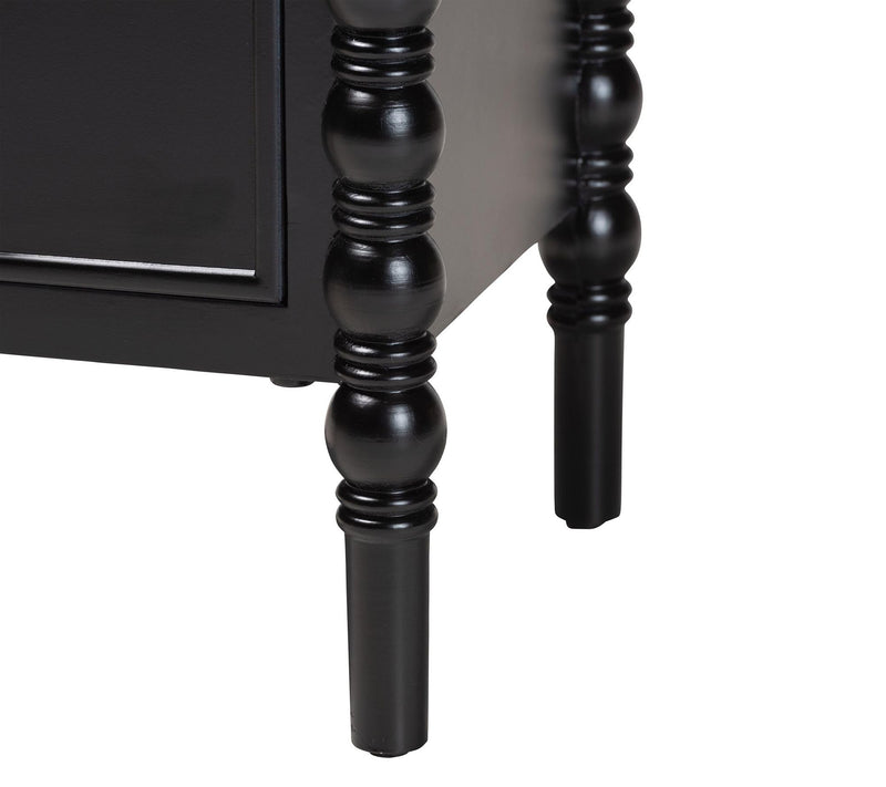 Baxton Studio Malinda Wood 2-Drawer Spindle Legs End Table — View 5