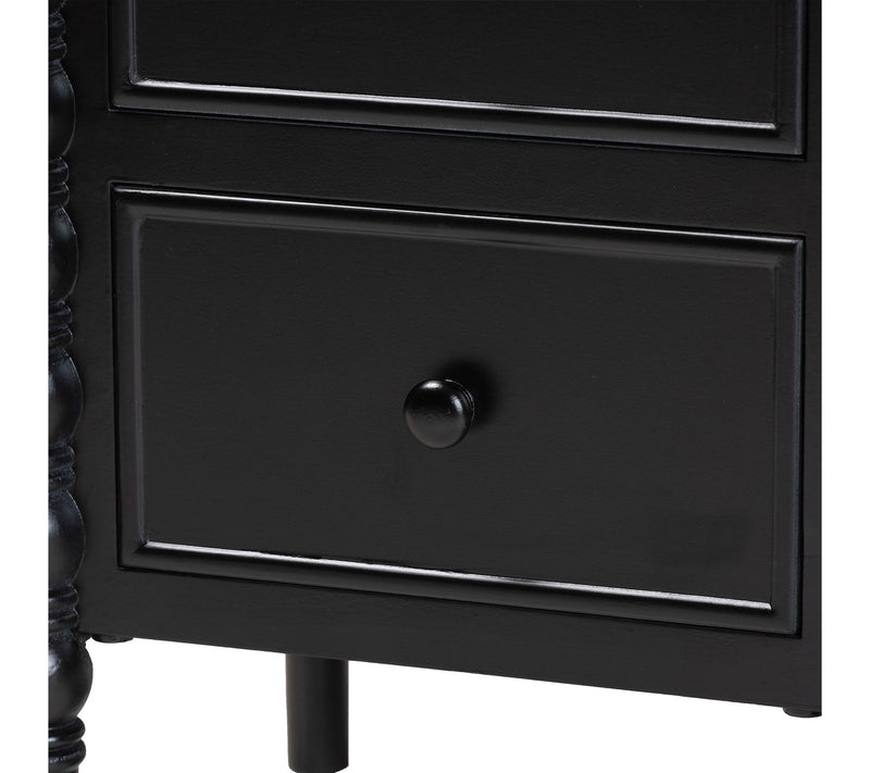 Baxton Studio Malinda Wood 2-Drawer Spindle Legs End Table — View 4