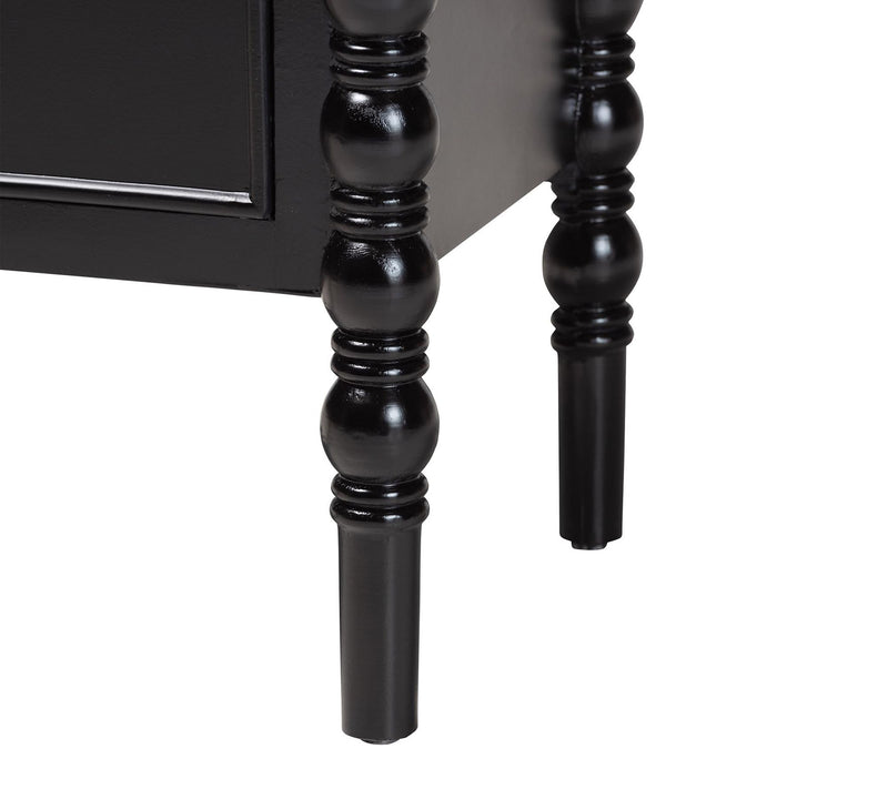 Baxton Studio Malinda Wood 3-Drawer Spindle Legs End Table — View 5