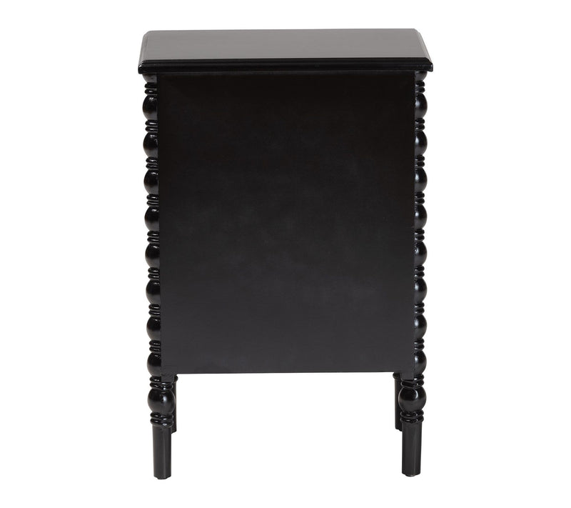 Baxton Studio Malinda Wood 3-Drawer Spindle Legs End Table — View 3