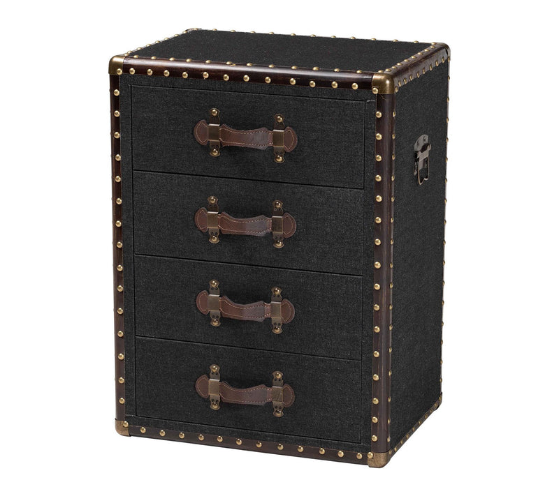 Baxton Studio Jaelyn Canvas 4-Drawer End Table — View 11