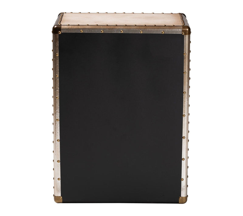 Baxton Studio Jaelyn Canvas 4-Drawer End Table — View 4