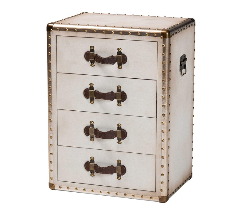 Baxton Studio Jaelyn Canvas 4-Drawer End Table — Main view