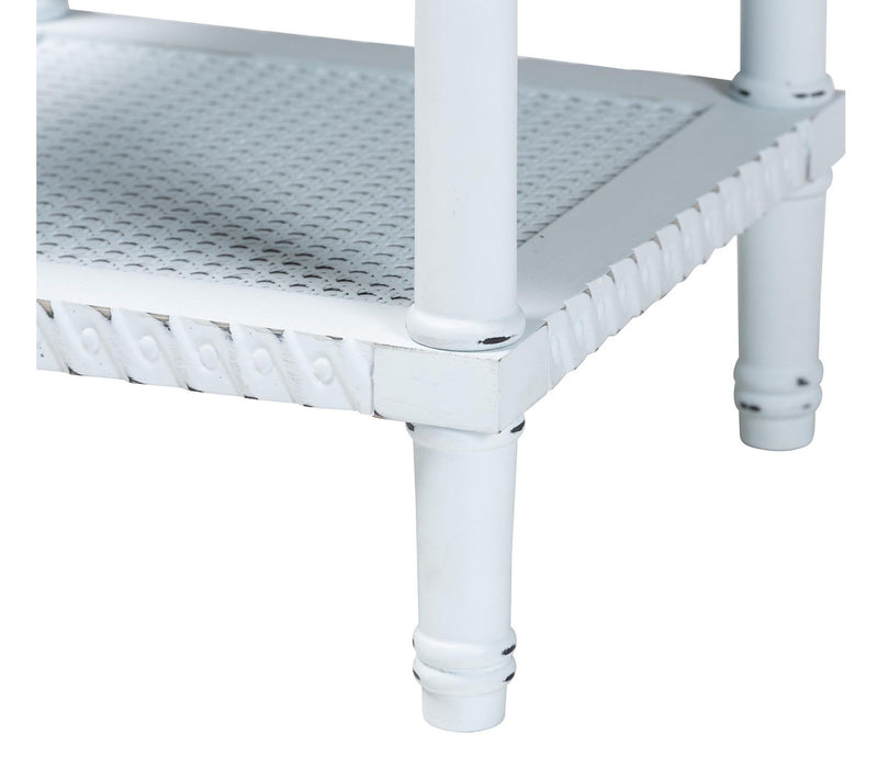 Baxton Studio J eanne Tradition al White Wood E nd Table — View 4