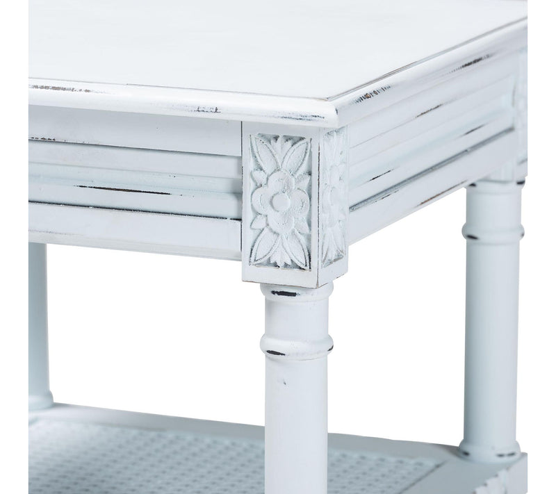 Baxton Studio J eanne Tradition al White Wood E nd Table — View 5
