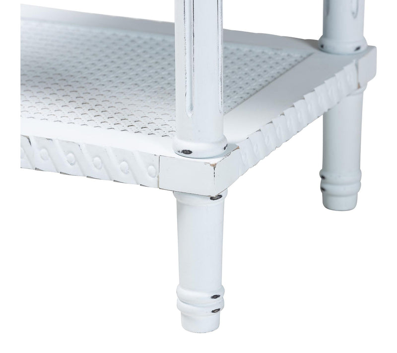 Baxton Studio Legrand White and Natural Brown End Table — View 5