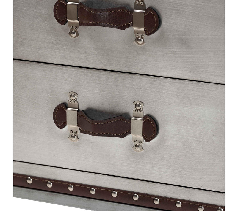 Baxton Studio Jacey Silver Metal 2-Drawer End Table — View 4