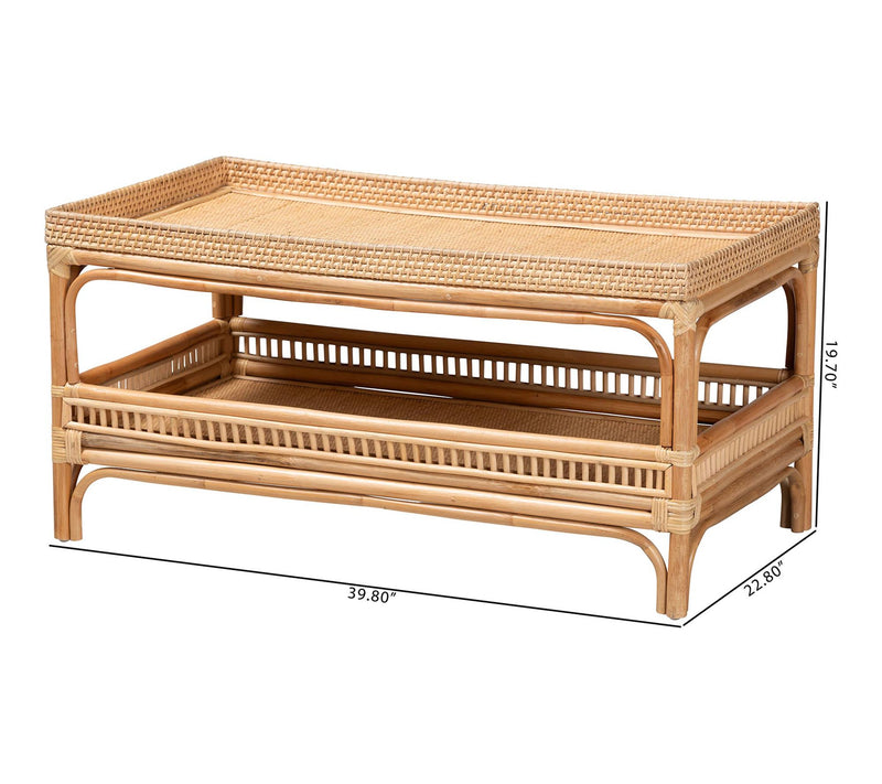 bali & pari Lombok Natural Rattan Coffee Table — View 8