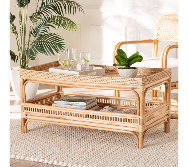 bali & pari Lombok Natural Rattan Coffee Table — View 7
