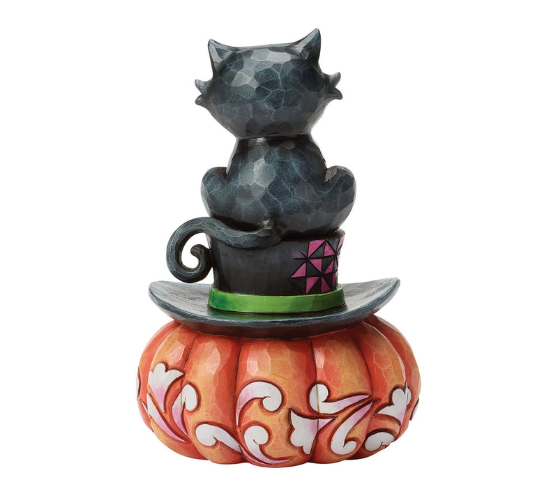 Jim Shore Heartwood Creek Black Cat on Top Hat Figurine 5.1in — View 3