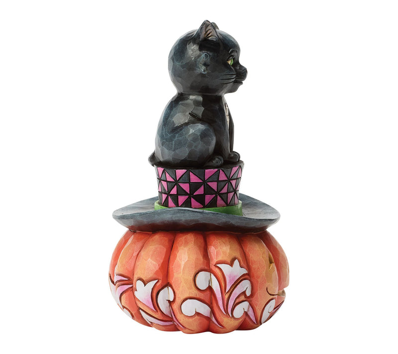 Jim Shore Heartwood Creek Black Cat on Top Hat Figurine 5.1in — View 4