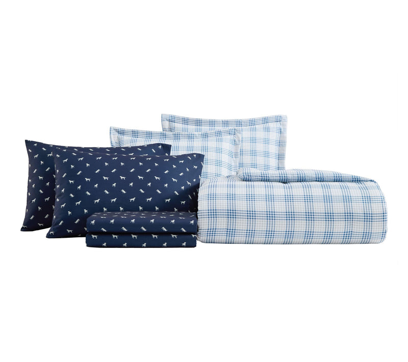 Eddie Bauer Beach Pine Plaid White/Grey 7Pc Full Comforter Set — View 2