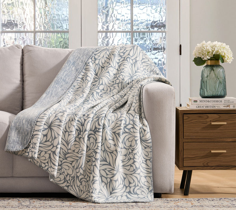Tahari Home Olivia Reversible Printed Plush Throw, 50" x 70" — View 2