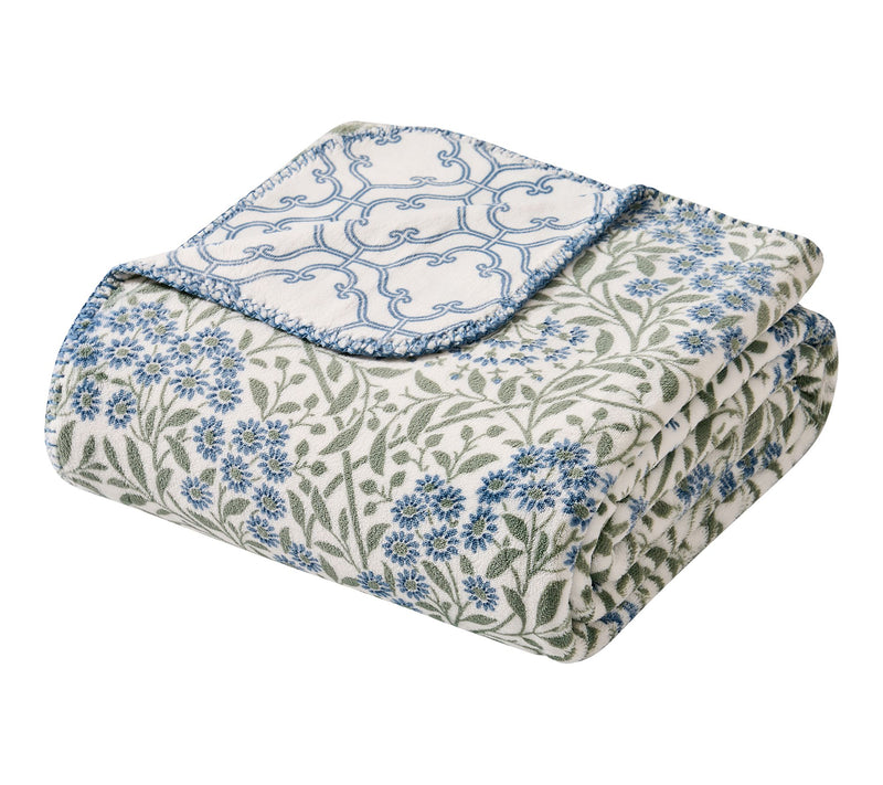 Tahari Home Cleo Reversible Printed Plush Throw, 50" x 70" — View 7