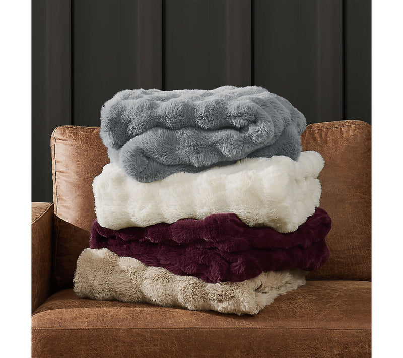 Frye Bubble Rabbit Faux Fur 50x70 Throw — View 5