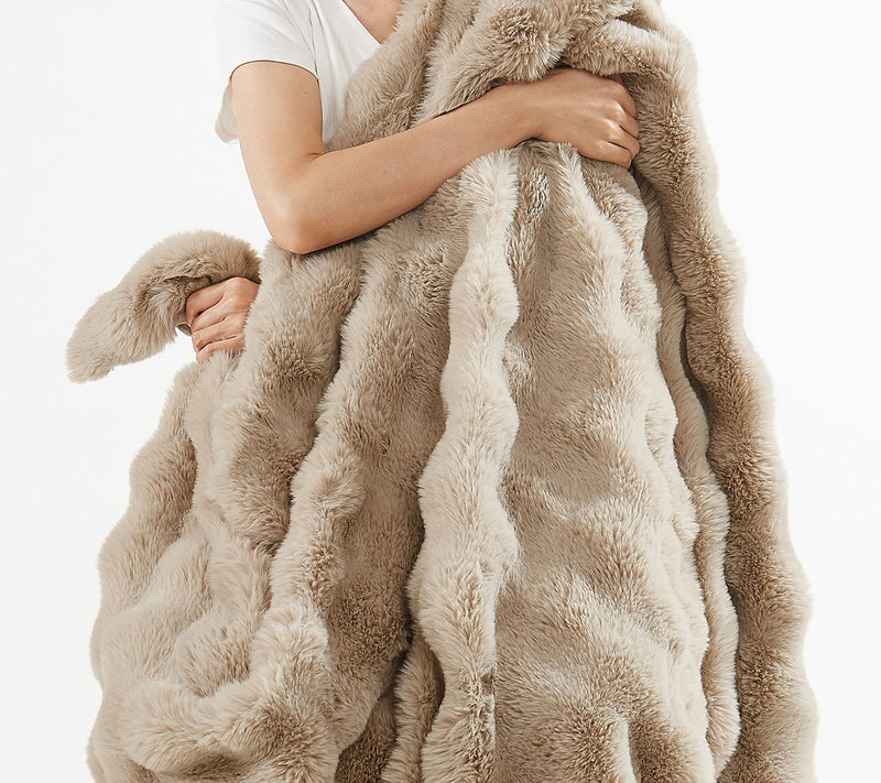 Frye Bubble Rabbit Faux Fur 50x70 Throw — View 2