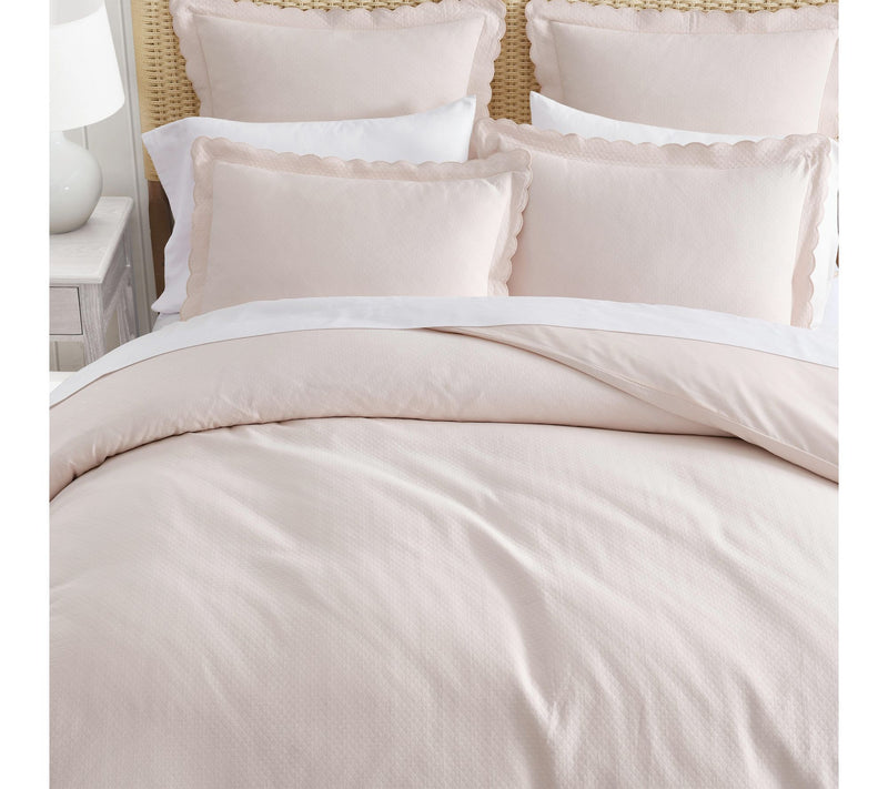 Martha Stewart Sign. Scallop Peach Cotton RichQueen Duvet Set — View 3