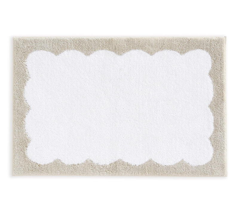 Martha Steweart Bedford Scallop White/Linen 34X21 Bath Rug — View 8