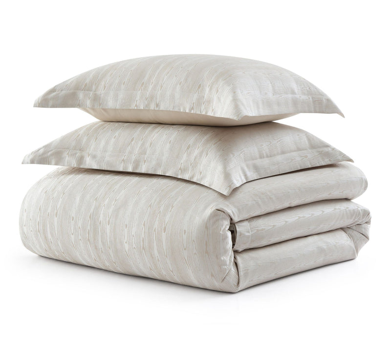 Martha Stewart Faux Bois Silver Cotton Blend King Duvet Set — View 2