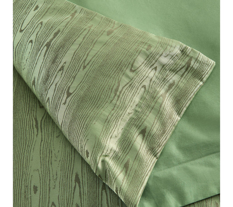 Martha Stewart Faux Bois Green Cotton Blend Queen Duvet Set — View 7