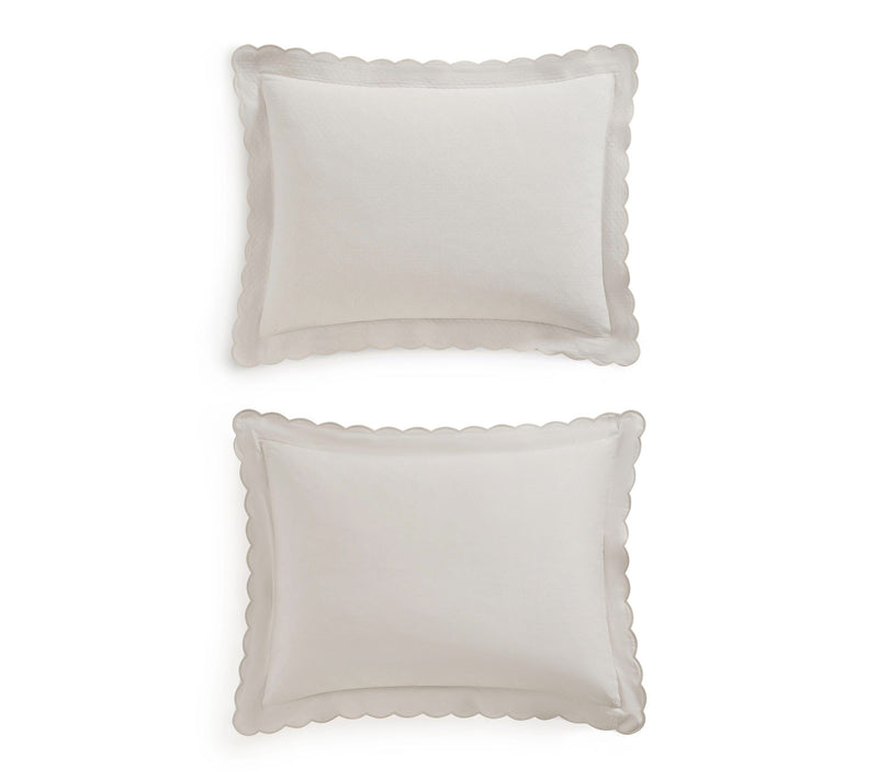 Martha Stewart Sign. Scallop Grey Cotton Rich King Duvet Set — View 5
