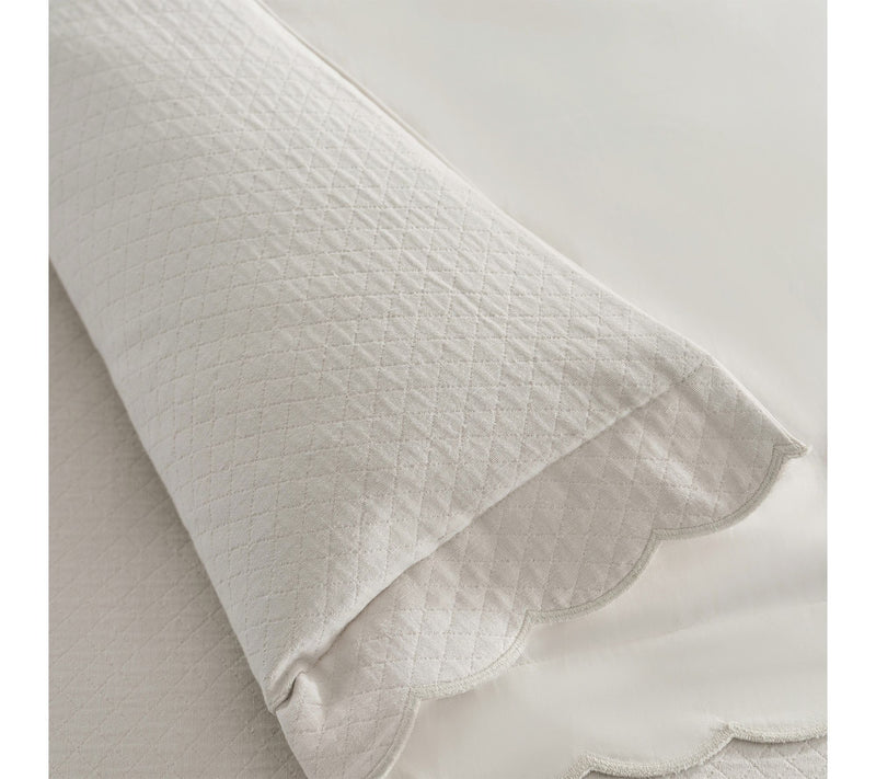 Martha Stewart Sign. Scallop Grey Cotton Rich King Duvet Set — View 7