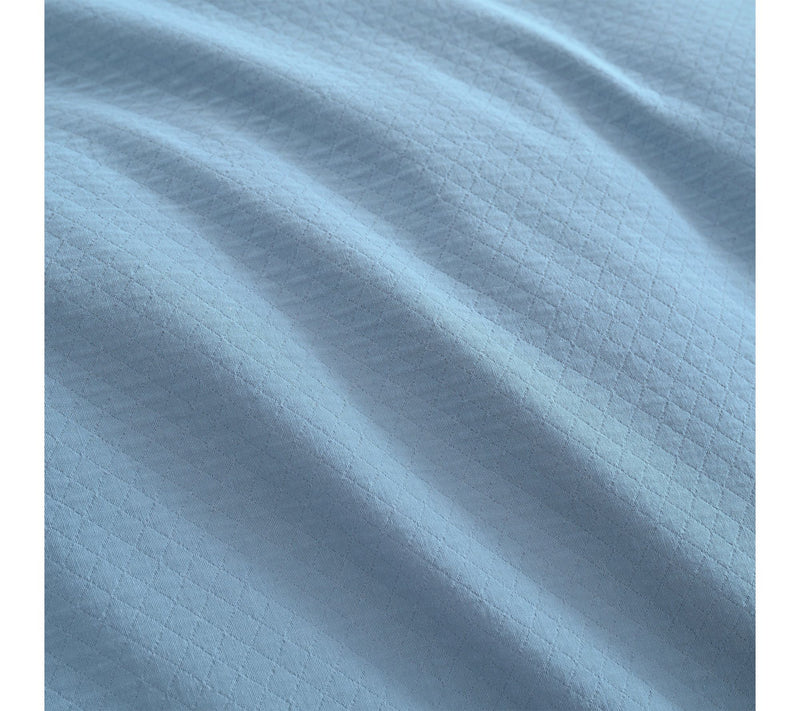 Martha Stewart Sign. Scallop Blue Cotton Rich Queen Duvet Set — View 6