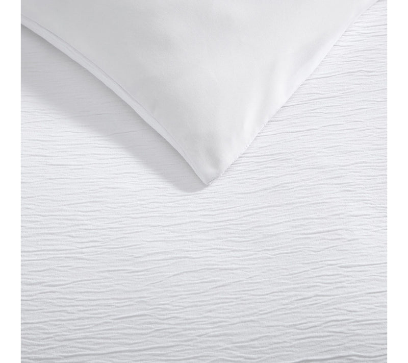 Laura Ashley Crinkle Snow White Woven Gauze Queen Duvet Set — View 4
