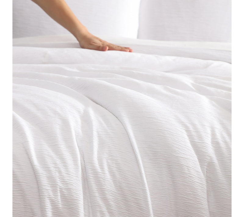 Laura Ashley Crinkle Snow White Woven Gauze Queen Duvet Set — View 7