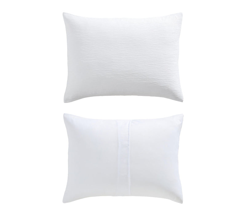 Laura Ashley Crinkle Snow White Woven Gauze Queen Duvet Set — View 5
